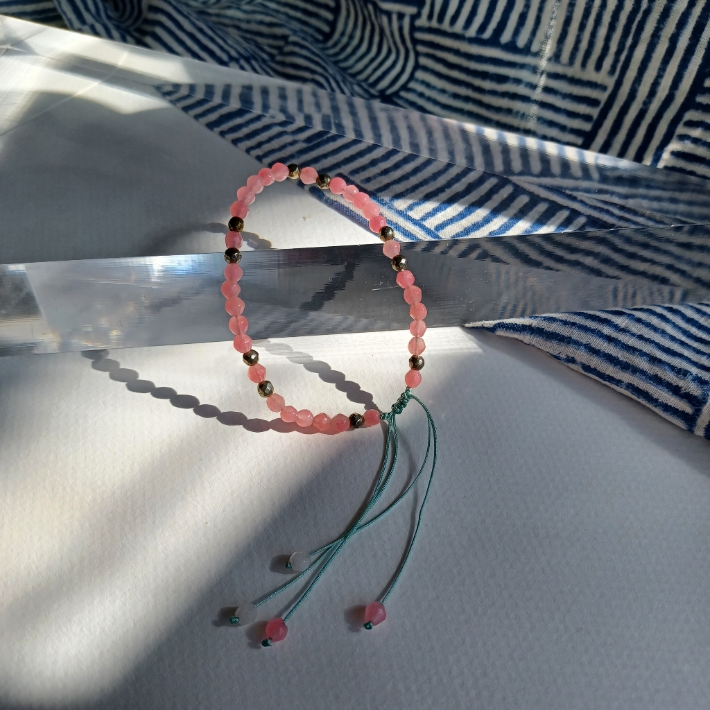 New Agate With Hematite Handwoven Bracelet